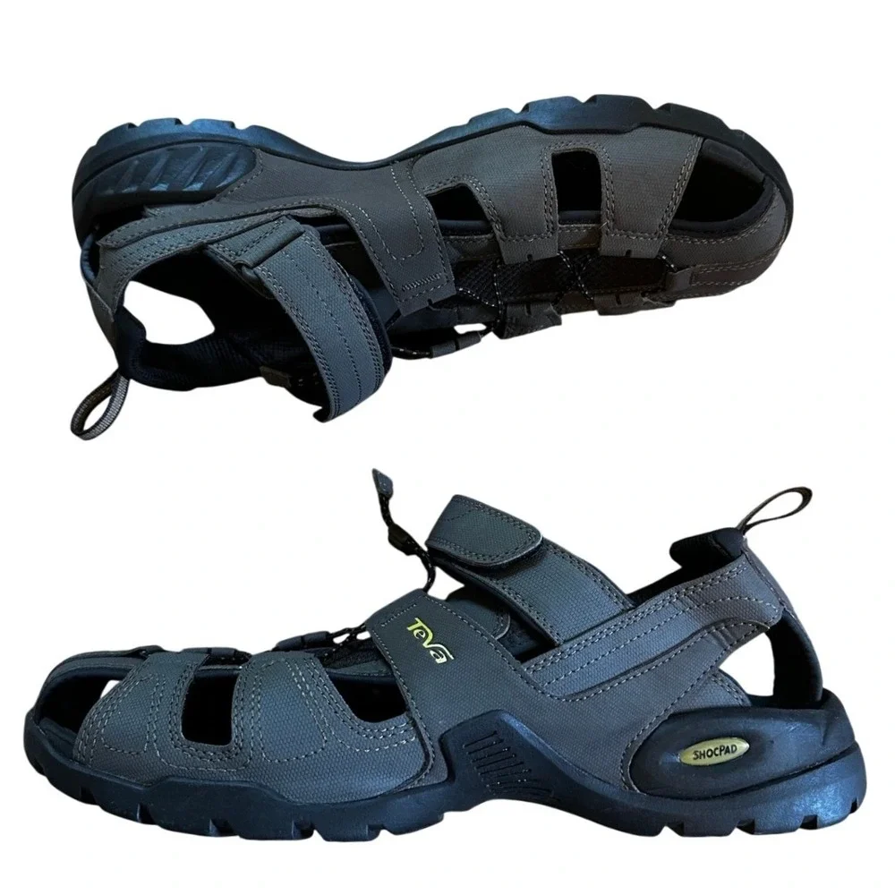 Teva Grey Omnium Closed Toe Hiking Water Sandals Men's 13